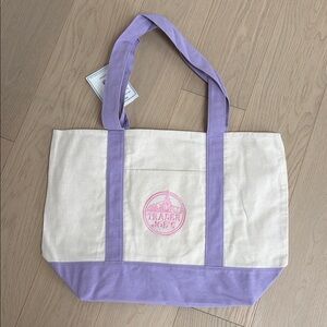 Trader Joe’s Large Lavender Canvas Bag New with Tag